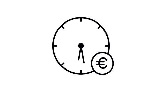 clock and euro currency animation