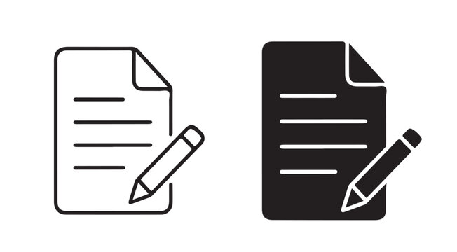 Minimal Script Writing Line Icon for Content Creation and Storytelling