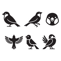 Obraz premium Sparrow Bird Vector Illustration Isolated on White Background