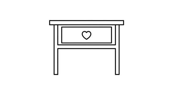 Simple black line of a vintage television set with a circular screen