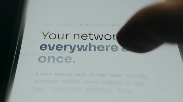 Text Your network everywhere at once in bold style, distributed networking technology concept