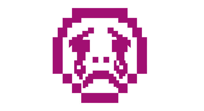 Sad Pixel Art Face.