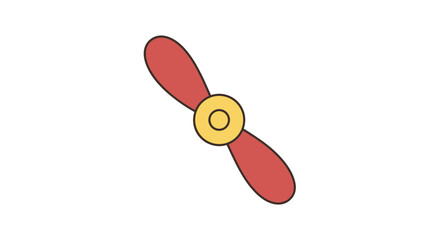 Red Airplane Propeller with Yellow Hub, Isolated on White © Ndomik