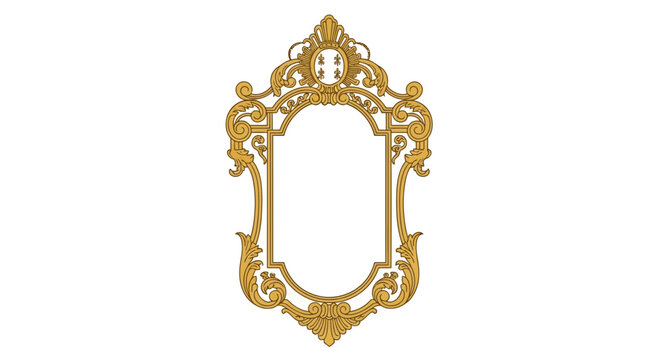 Ornate Golden Gilt Mirror Frame, Rococo Style, Decorative Wall Accent