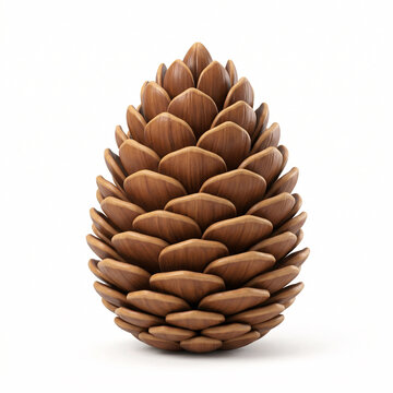 Pomme de Pin Brune Isol&eacute;e sur Fond Blanc