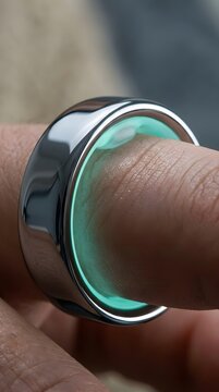A person holding a ring with a green glow
