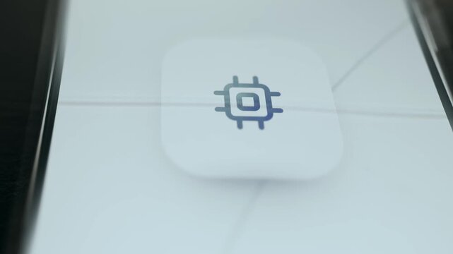 Icon representing semiconductor, microchip and CPU