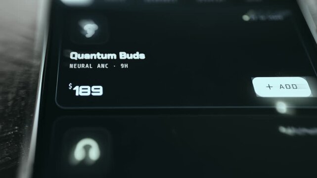 Product page UI showing Quantum Buds price with Add to cart action