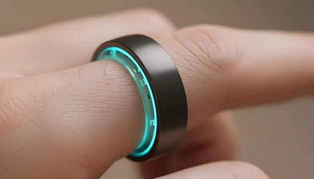 A person holding a ring with a glowing green glow