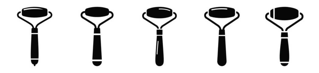 Set of minimalist  jade roller silhouette vector icon for beauty design. © Pallobroy
