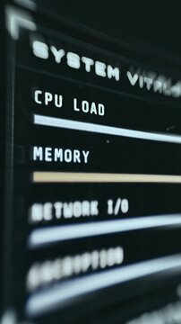 System monitoring dashboard with key metrics