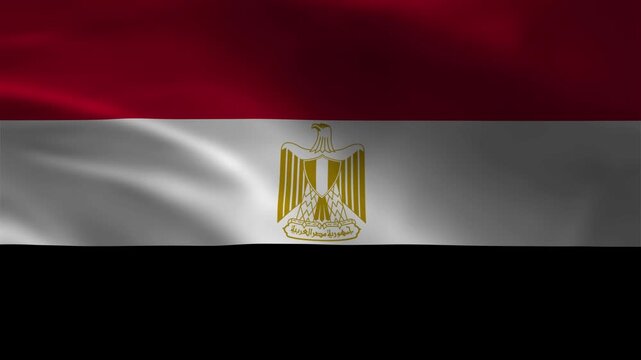 Egypt National Flag Waving Animation in 4K UHD | Realistic Egyptian Flag Background Loop