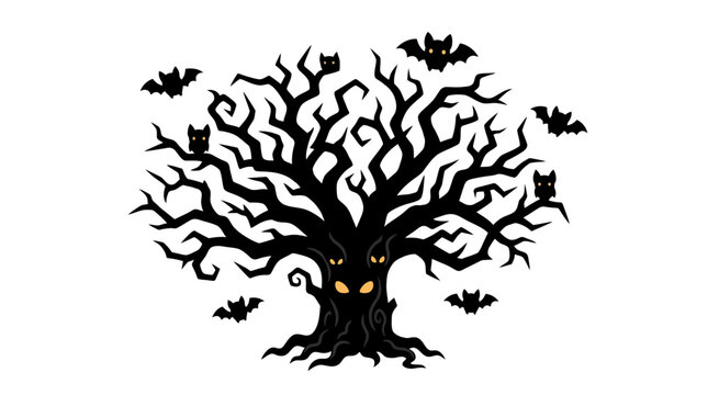 Black Tree with Bats.