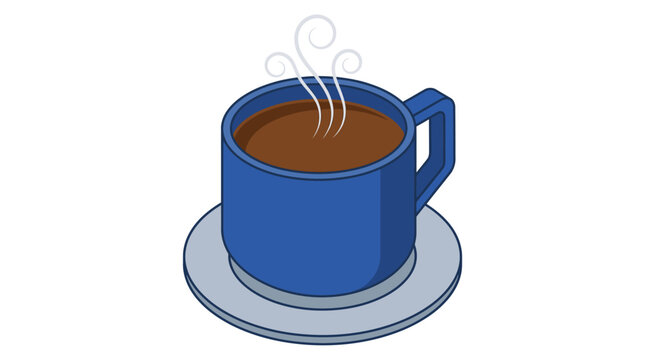 Blue Coffee Cup Illustration.