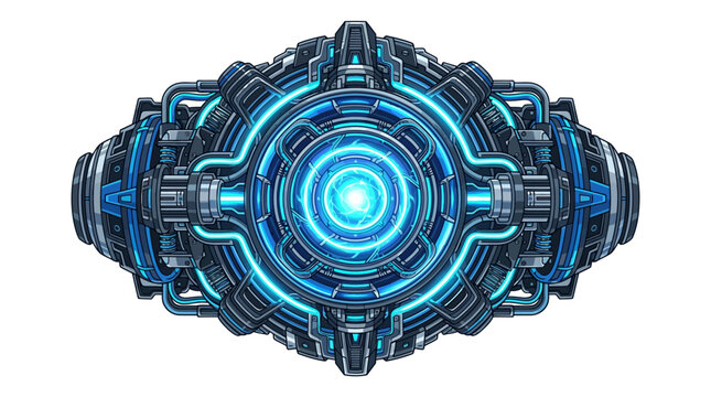 Blue Electronic Circuit Board.