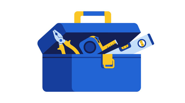 Blue Open Tool Box.