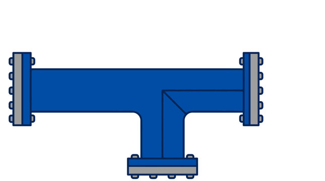 Blue T shaped pipe.