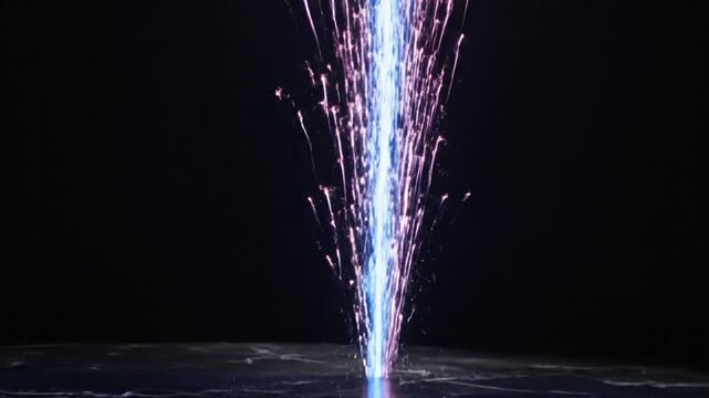 Electricity sparks in the darkness.