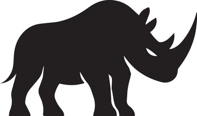 Rhino Animal Silhouette Icon Vector Illustration © saisab 