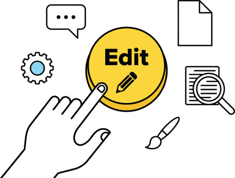 Editing tools and icons for digital content creation and modification