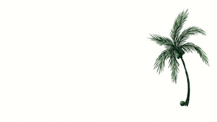 Large green leaf standing upright on a white background displaying details of its structure and shape in a simple manner © Олена Пляка