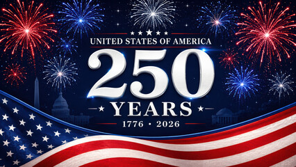 Obraz premium Celebrate America's 250th Anniversary