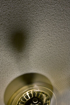 close up of a ceiling fan