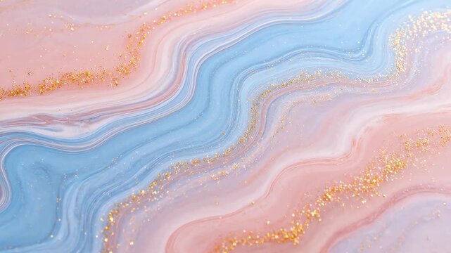 Pink and blue swirling pattern with gold specks