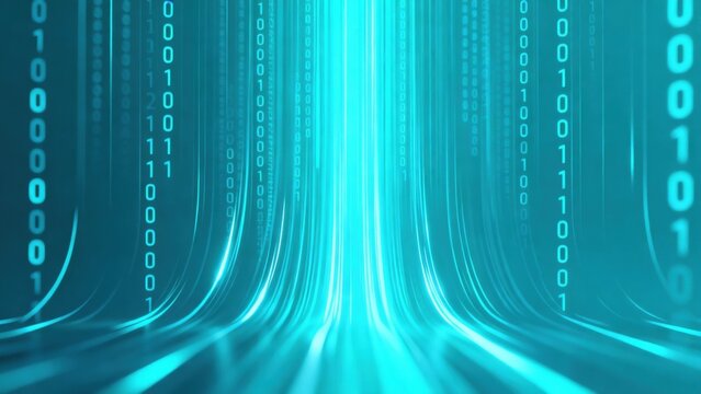 Abstract digital binary code flow