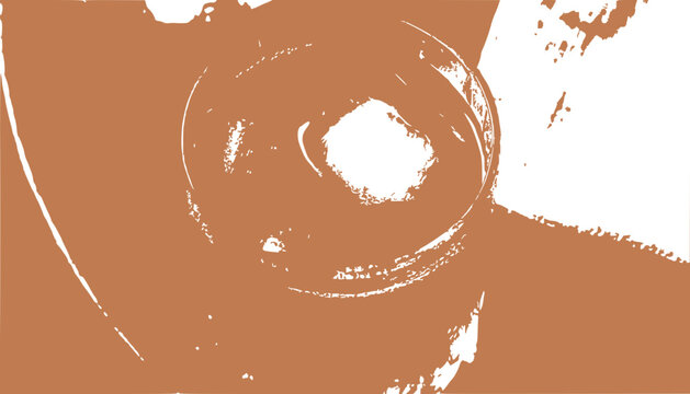 Minimalist brown and white abstract close-up of ice cube in drink