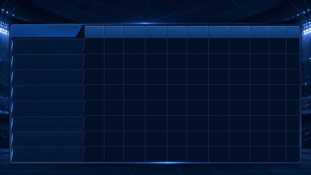 Dark blue soccer data table template