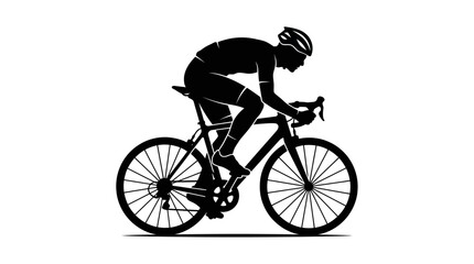 Obraz premium Cyclist Riding Bicycle in Motion on Road.