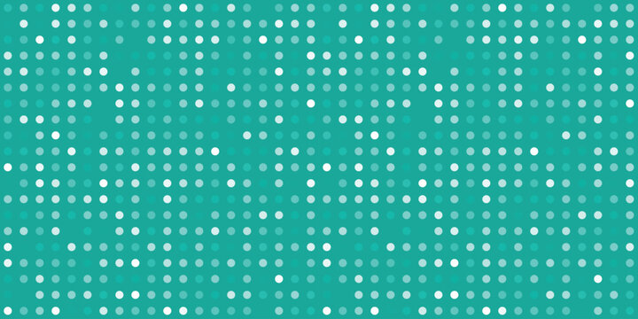 Seamless dotted pattern with turquoise background and soft halftone circles, playful modern texture for wallpaper, textile, wrapping, stationery, digital paper, branding, packaging, decor concepts ui