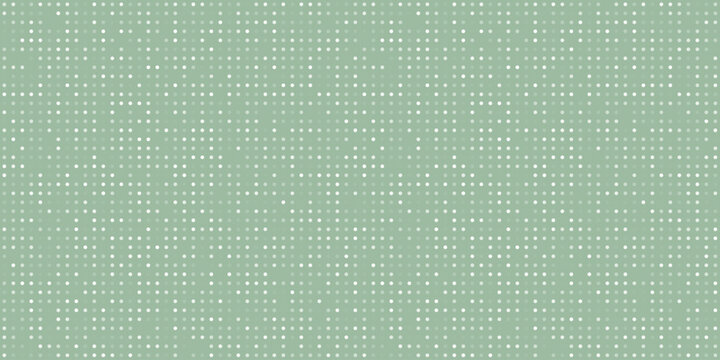 Elegant pastel green seamless dotted pattern featuring subtle halftone circles and balanced geometric composition for wallpaper, textile, branding, packaging and modern surface decoration