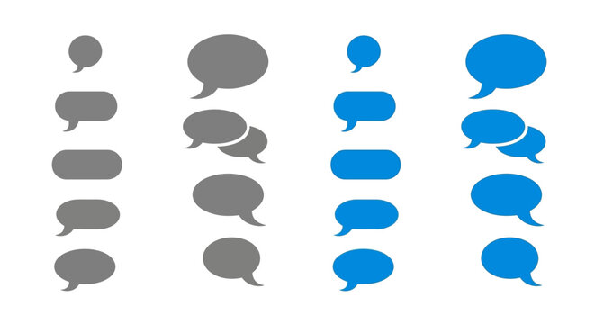 Speech bubbles, conversation icons, chat symbols, vector graphics