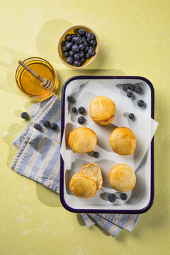 Scone Filled with honey  and Clotted Cream 