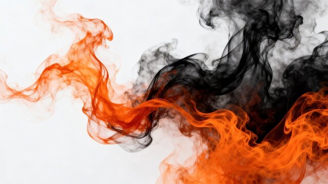  swirling smoke in orange and black