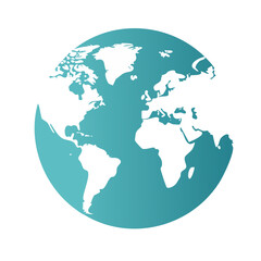 Naklejka premium Flat design Earth globe icon