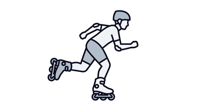 Person wearing rollerblades in motion fast.