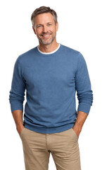 Obraz premium PNG Smiling man in casual attire.