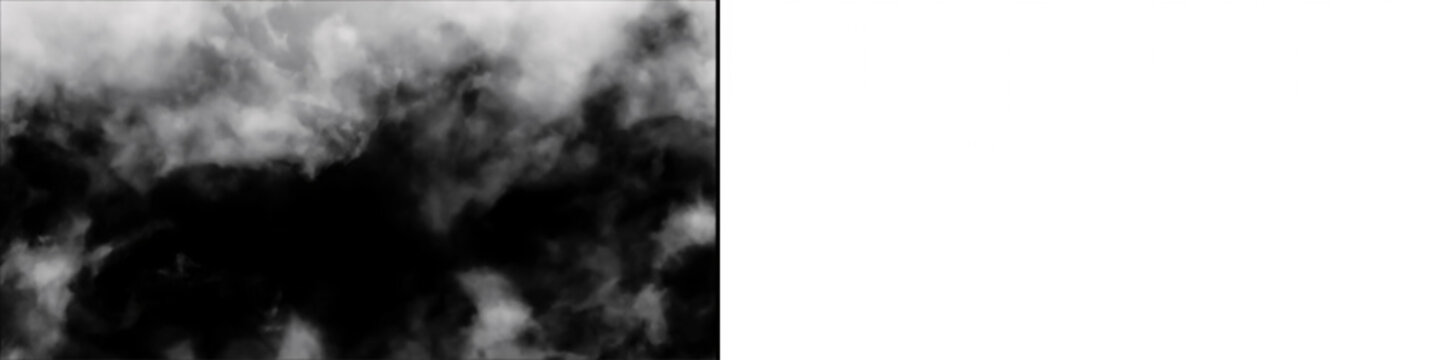 Abstract white smoke cloud overlay isolated on dark backdrop for creative digital visual design art project.