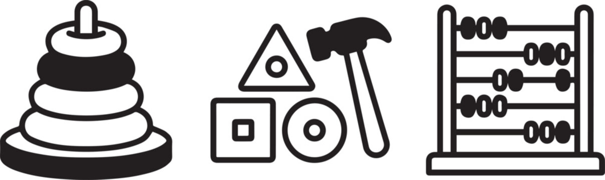 Teachers day icons for education and learning tools