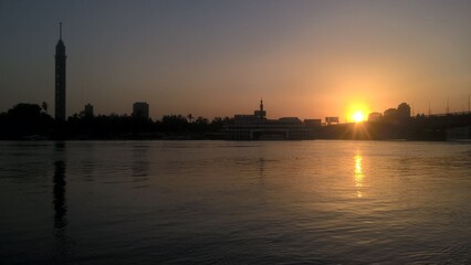 sunset over the river © abanob