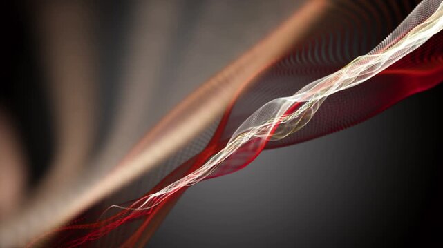 Fantastic video animation with particle wave object in slow motion, 4096x2304 loop 4K