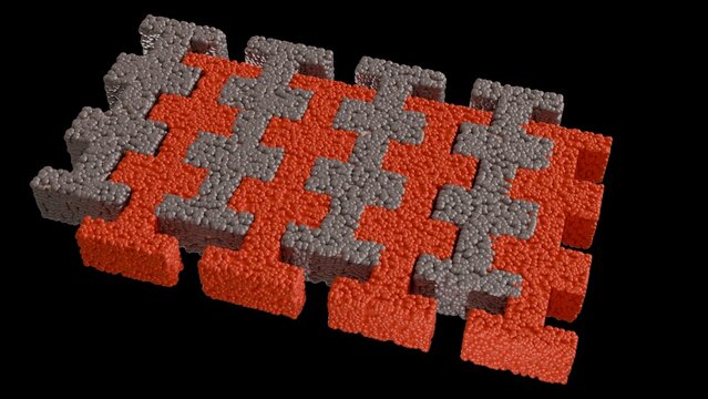 Mechanically Interlocked Materials MIMs. Mechanically interlocked molecules. Molecular machines. Mechanically joined arrays. 3d render illustration.