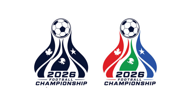 FIFA World Cup 2026 Football Trophy Ribbon Logo Vector EPS