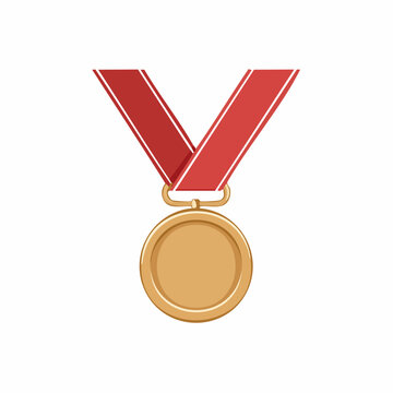 Gold Medal with Red Ribbon