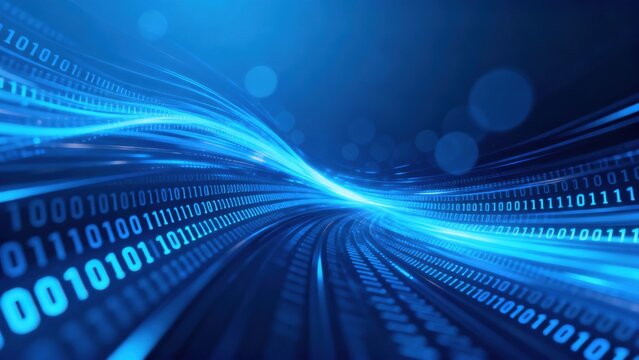 Abstract digital binary code tunnel