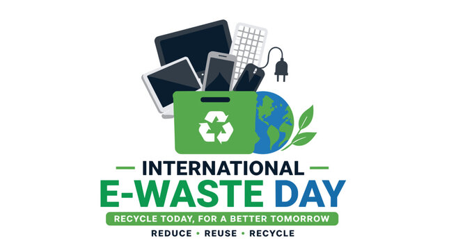 E Waste Recycling Campaign Logo Illustration.