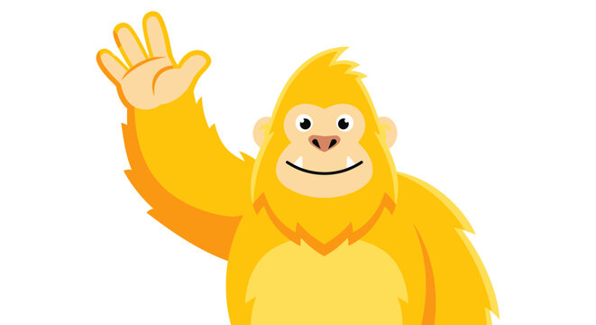 yellow monkey waving hand